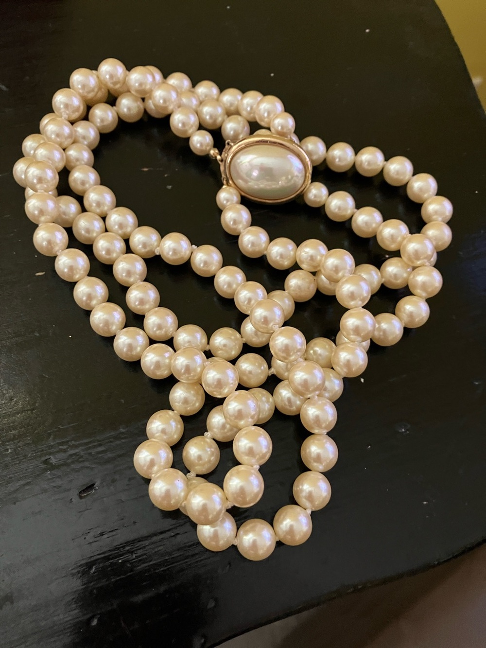 Classic Cream Pearl Necklace with Gold-Tone Clasp